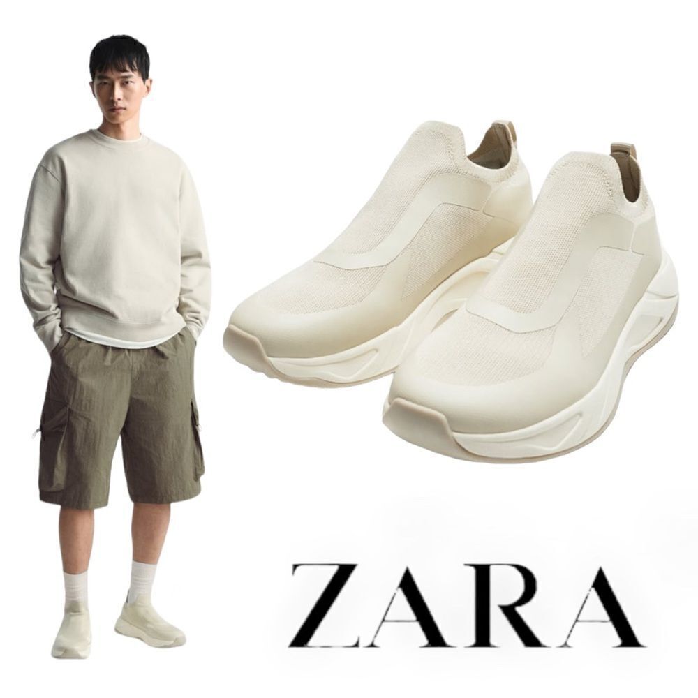 ZARA | Beige | KNIT FABRIC RUNNING STYLE
SHOES